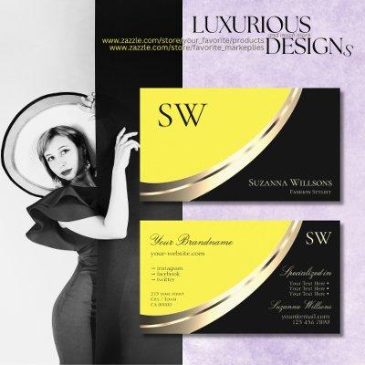 Black and Yellow Gold Decor with Monogram Modern