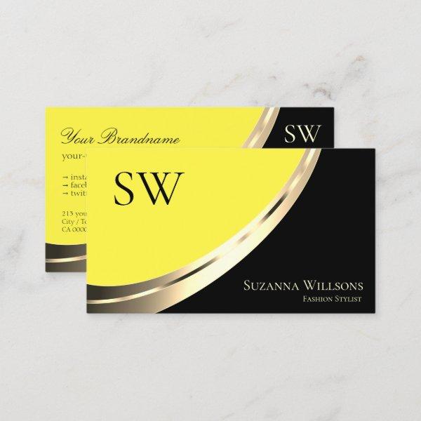 Black and Yellow Gold Decor with Monogram Modern