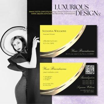 Black and Yellow Gold Decor with QR-Code Modern