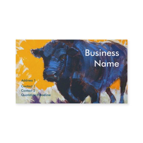 Black Angus Bull Cattle Painting