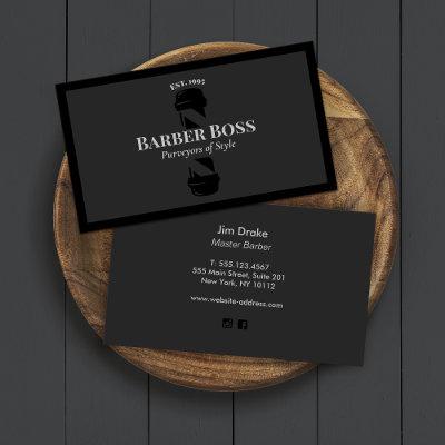 Black Barber Pole Barbershop