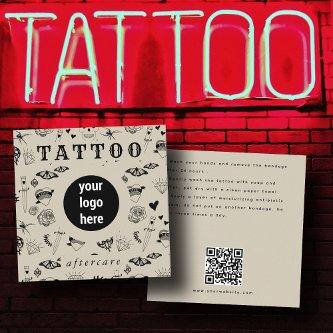 Black & Beige Logo Tattoo Aftercare Instructions Square