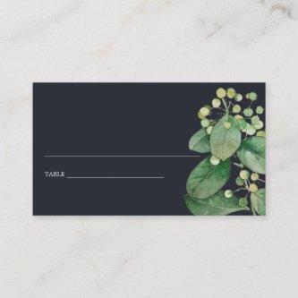 BLACK BERRY LEAFY FOLIAGE GREENERY PLACE CARDS
