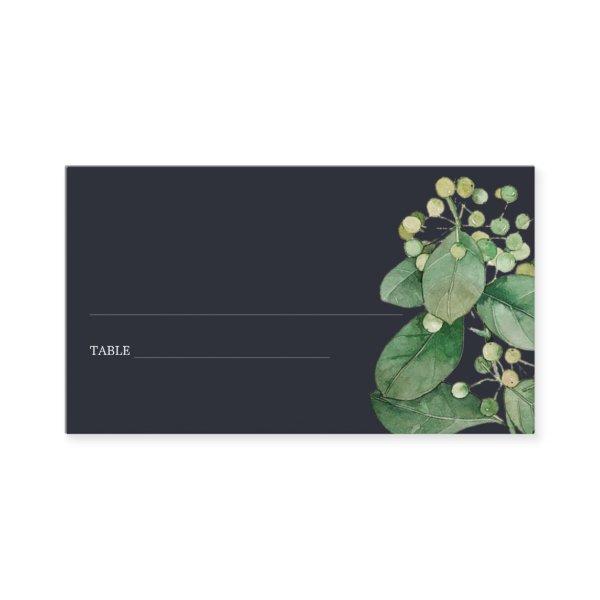 BLACK BERRY LEAFY FOLIAGE GREENERY PLACE CARDS