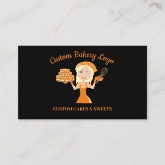 Black Blonde Lady Boss Cake Decorator Bakery