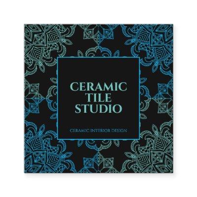 Black Blue Green Seamless Mosaic Square