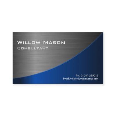 Black & Blue Stainless Steel Curved