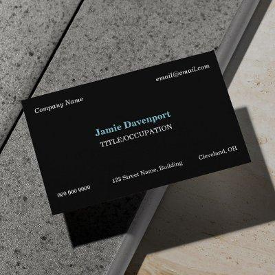 Black Blue White Elegant Classic Minimalistic