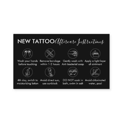 Black Body Art Aftercare Instructions Tattoo