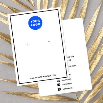 Black Border Add Logo White Earring Display