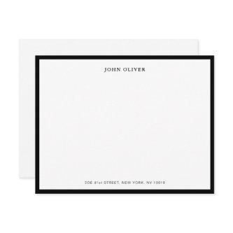 Black border Classic Formal flat Note Card