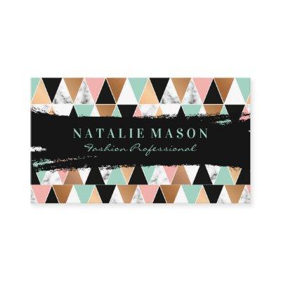 Black Brush Stroke | Marble Color Way Triangles