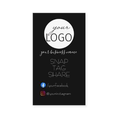 Black Business Logo Tag Share Social Media Icons