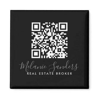 BLACK Business REAL ESTATE Magnet with QR CODE