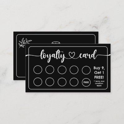 Black | Café Coffee Shop Add Your Logo Loyalty Card