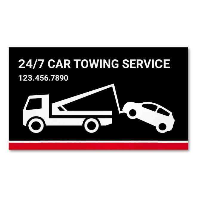 Black Car Towing Service Tow Truck  Magnet