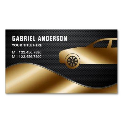Black Carbon Fiber Gold Luxury Car Hire Chauffeur  Magnet