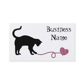 Black Cat & Heart Shaped Yarn (Pink)