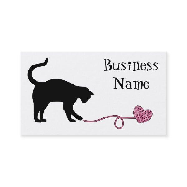 Black Cat & Heart Shaped Yarn (Pink)
