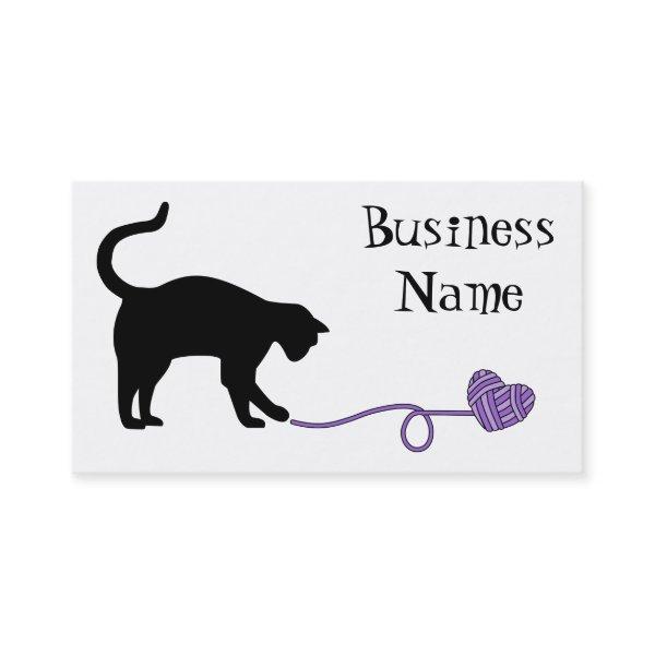 Black Cat & Heart Shaped Yarn (Purple)