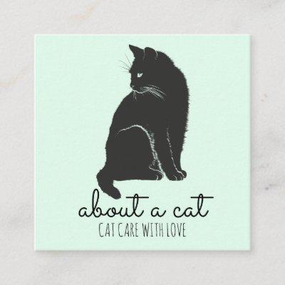 Black Cat Illustration Cat Care Square