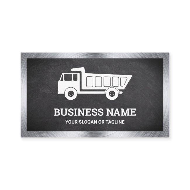 Black Chalkboard Construction Hauling Dump Truck