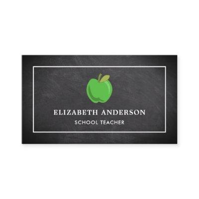 Black Chalkboard Green Apple School Teacher