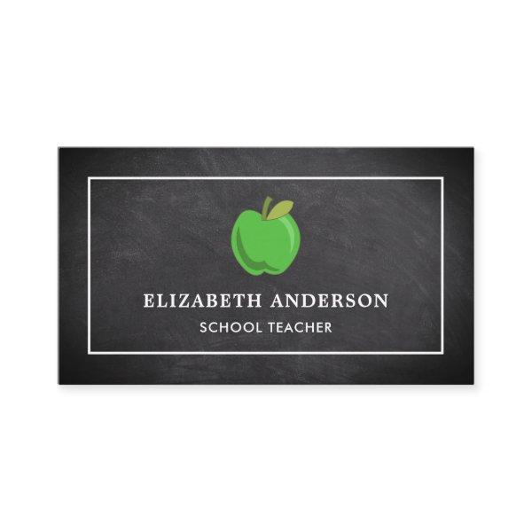 Black Chalkboard Green Apple School Teacher