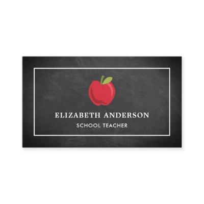 Black Chalkboard Red Apple School Teacher