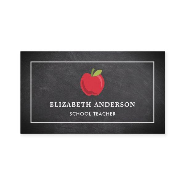 Black Chalkboard Red Apple School Teacher