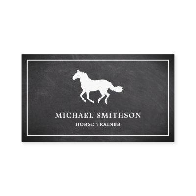 Black Chalkboard White Horse Riding Instructor