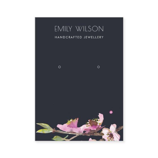 BLACK CHERRY BLOSSOM FLORAL EARRING DISPLAY LOGO