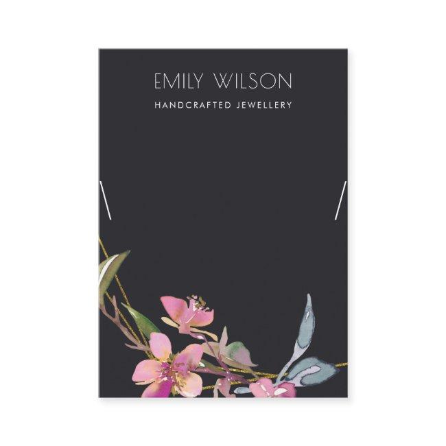 BLACK CHERRY BLOSSOM FLORAL NECKLACE DISPLAY LOGO