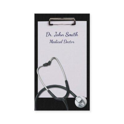 Black Clipboard with Medical Stethoscope