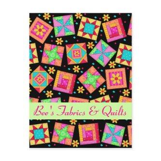 Black Colorful Patchwork Quilt Store Announcement