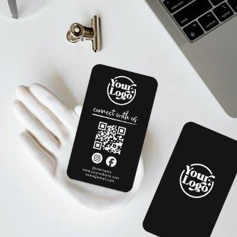Black Connect With Us QR Code Logo Social Media