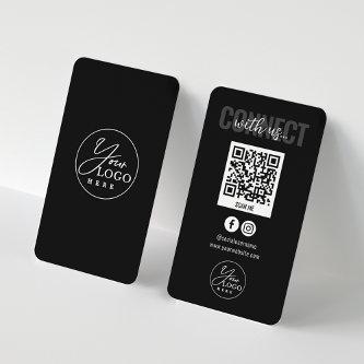 Black Connect With Us Social Media QR Code
