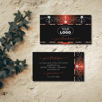 Black Copper Squiggles Sparkle Diamonds with Logo