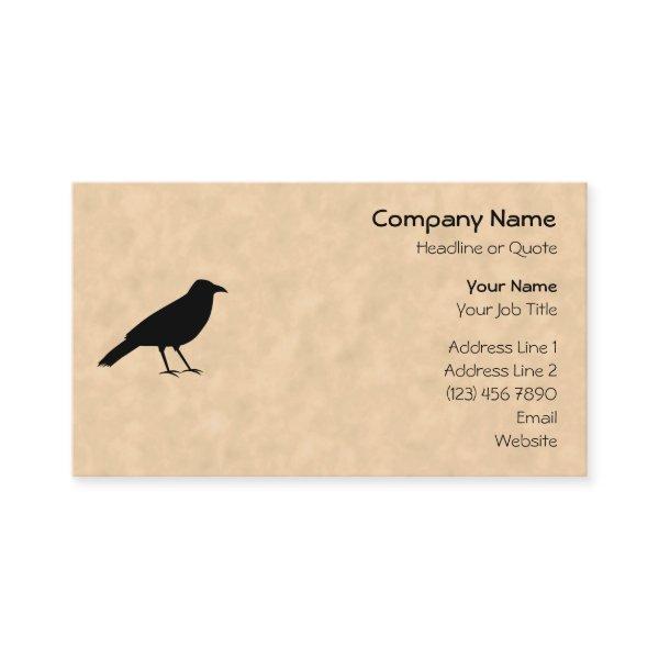 Black Crow Bird on a Parchment Pattern.