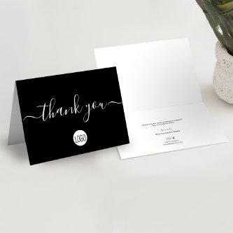 Black Custom Customer Appreciation Professional Thank You Card