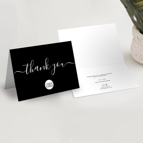 Black Custom Customer Appreciation Professional Thank You Card