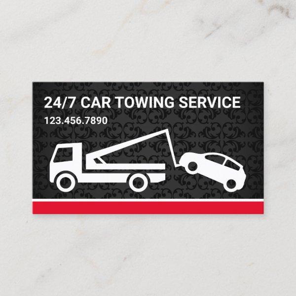 Black Damask Car Towing Service Tow Truck