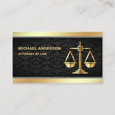 Black Damask Gold Justice Scale Lawyer Attorney