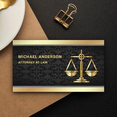 Black Damask Gold Justice Scale Lawyer Attorney