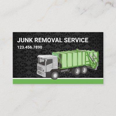 Black Damask Junk Removal Service Garbage Truck