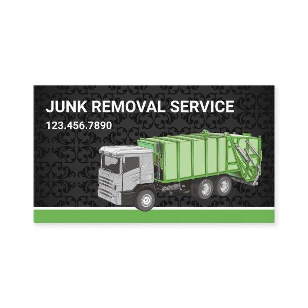 Black Damask Junk Removal Service Garbage Truck