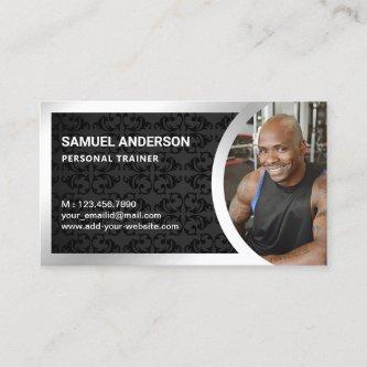Black Damask Silver Fitness Personal Trainer Photo