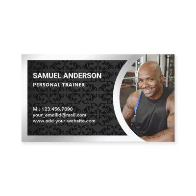 Black Damask Silver Fitness Personal Trainer Photo