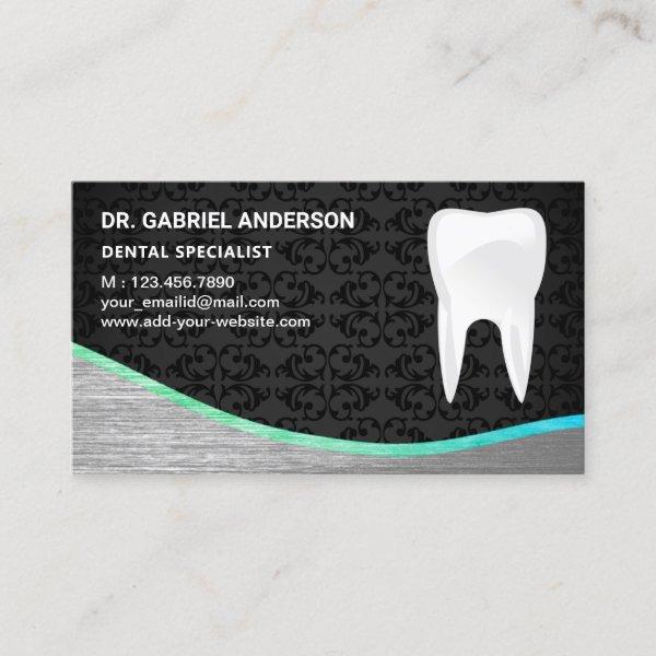 Black Damask Steel Tooth Dental Clinic Dentist