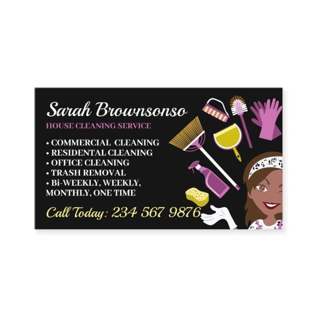 Black Dark Skin Janitorial Lady House Cleaning